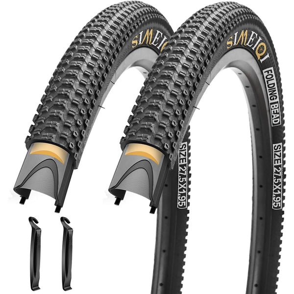 27.5 X 1.95 Inch Folding Bike Tires with 3mm Anti Puncture Proof Protection for Mountain Bicycles