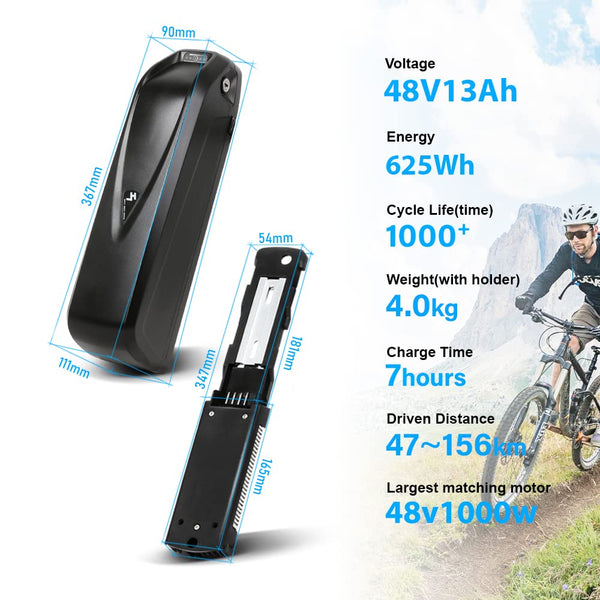 YS YOSE POWER Electric Bike Battery 36V 48V 52V 13Ah 15Ah 17Ah 20Ah Lithium Electric Bicycle Battery for 250W 350W 500W 750W 1000W 1200W 1500W Ebike Motor