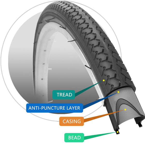 24X1 3/8 (37-540) Bike Tires 24" Inch Bike Tire Compatible with 24 x 1 3/8 Road Bike Wheelchair Tires Bicycle Tires