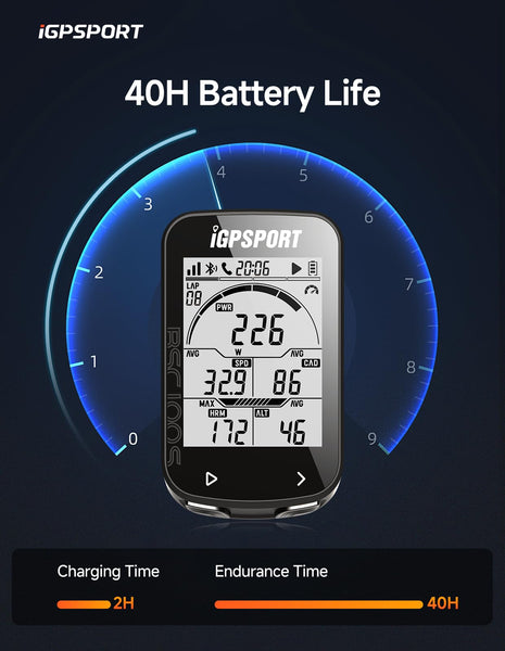 iGPSPORT BSC100S Bicycle/Bike Computer Wireless, 2.6 inch LCD Display Rechargeable Waterproof GPS Cycling Computer - TRIPPER ELECTRIC BIKES