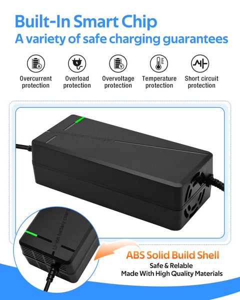 54.6V 3A / 5A Super Fast Charger for 48V Lithium Battery,No Adapter,7 Types of Plugs to Choose from, More Secure.Compatible with Most Plugs. with Cooling System (Cannon/XLR plug-3A)