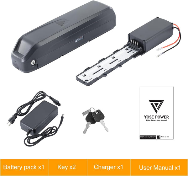 YS YOSE POWER 48V Ebike Battery Compatible with Viviebikes Vivi Electric Bike 48V 10.4Ah Lithium Batttery Pack for F26F H8 4pins Ebike Battery Replacement