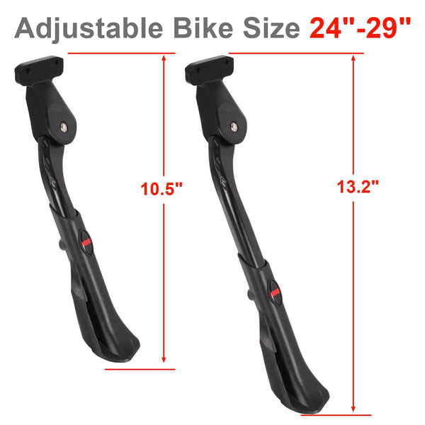 Bike Kickstand for Adult Bike, Black&Red | Adjustable Bicycle Kickstand for 24"-29" Bike, Kickstand for Kids Bike, Mountain Bike, Ebike