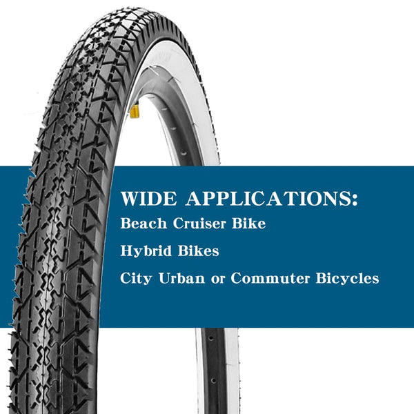 26 Inch Bike Tires 26 X 2.125(57-559) Replacement Tires or Schrader Valve Inner Tubes AV 32mm for Beach Cruiser Bike