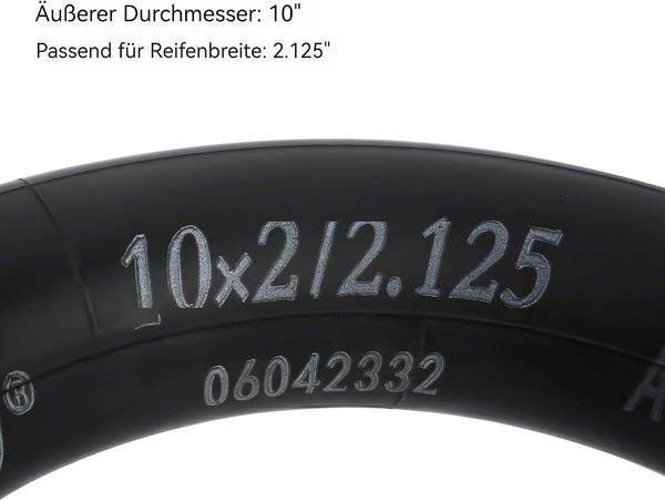 2 Pack 10x2 Inner Tube thickened with Repair Kit, 10x2.125 inch inner tubes with Bent Valve Stem for trikes and baby strollers 10" wheel electric scooter mobility scooters unicycle wheelbarrow