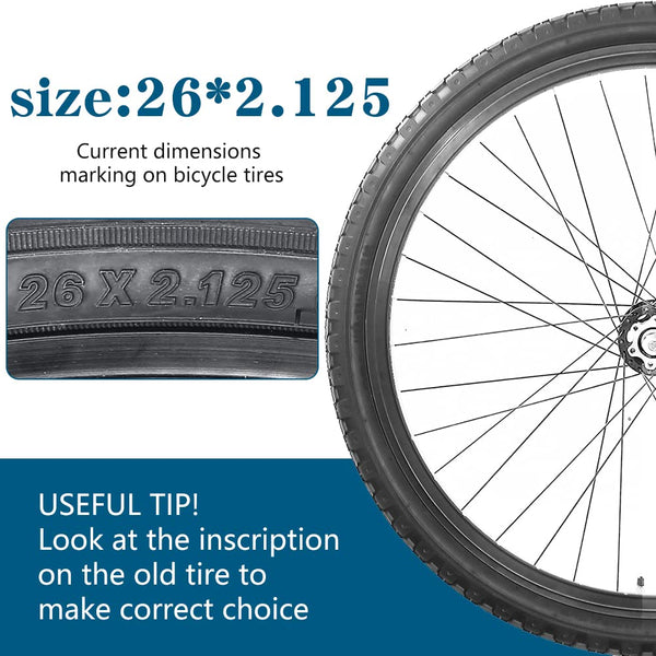 26" Bike Tire 26 x 2.125 Inch Folding Replacement Bicycle Tire for Beach Cruiser Bike