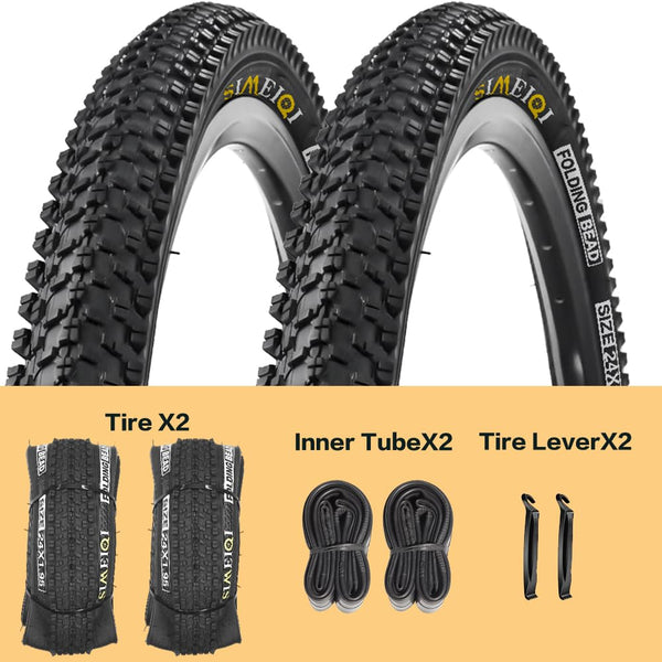 24 X 1.95 Inch Folding Bike Tires with 3mm Anti Puncture Proof Protection for Mountain Bicycles