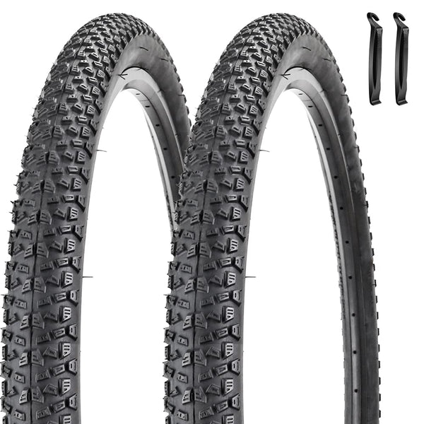 2 Pack Bike Tire 24 26 27.5 X 1.95 27.5 29 X 2.125 Inch Folding Replacement Bike Tire with Tire Levers Foldable Bead Wire Bicycle Tire for Mountain Bike