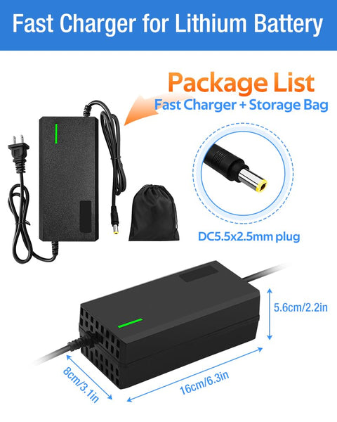54.6V 3A / 5A Super Fast Charger for 48V Lithium Battery,No Adapter,7 Types of Plugs to Choose from, More Secure.Compatible with Most Plugs. with Cooling System (Cannon/XLR plug-3A)