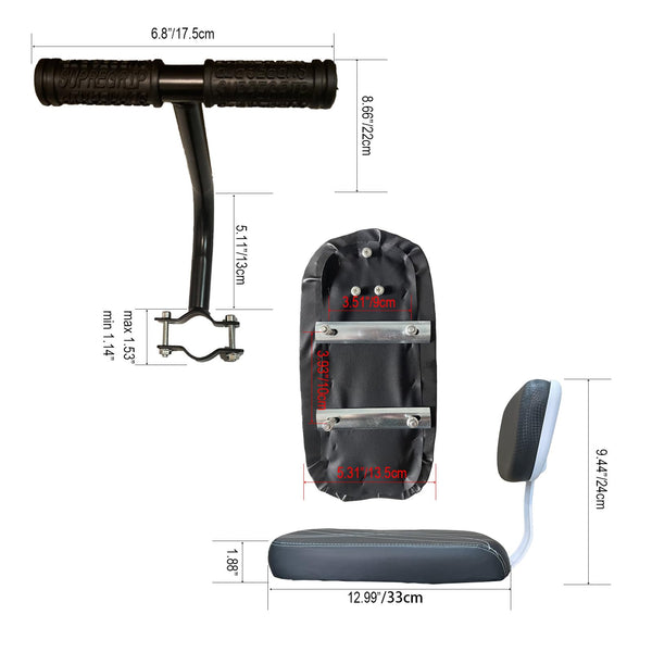 OEM Tripper Rear Bike Seat Cushion, Armrest, foot pegs set - TRIPPER ELECTRIC BIKES