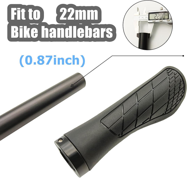 Bike Handlebar Grips, Soft Rubber Grips Anti-Slip for MTB BMX, Black