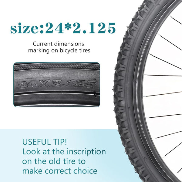 2 Pack 24" / 26"x 2.125" Bike Tire Folding Mountain Bike Replacement Bicycle Tire