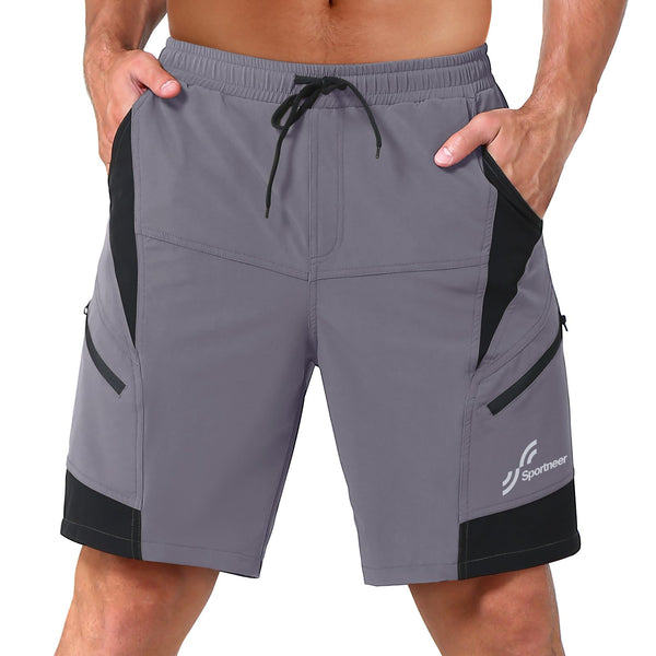 Sportneer Bike Shorts for Men: 3D Padded Lightweight Riding Biking Cycling Mountain Bike Shorts for Men with Zipper Pockets