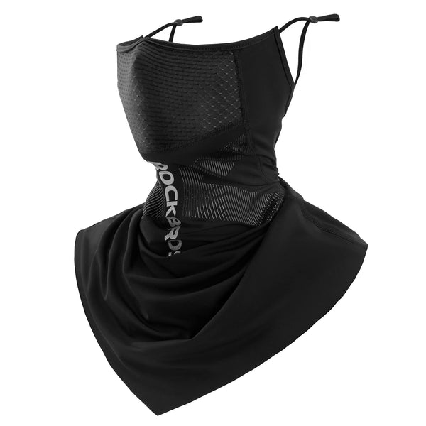 ROCKBROS Cooling Neck Gaiter with Ear Loops Summer Face Coverings for Men Women Cycling Fishing Mask