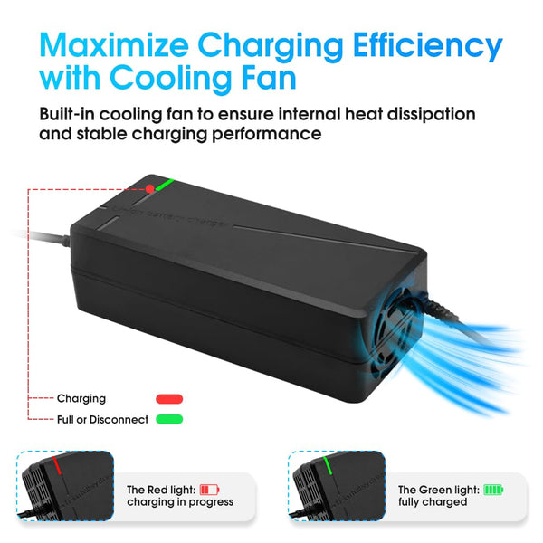 42V 3A Charger for All Batteries with a Nominal Voltage of 36V and a Fully Charged Voltage of 42V,Including RV,Trailer and Marine Batteries that Meet This Condition