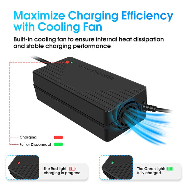 54.6V 3A/5A Fast Charger for All Batteries with a Nominal Voltage of 48V and a Fully Charged Voltage of 54.6V,Including RV,Trailer and Marine Batteries that Meet This Condition