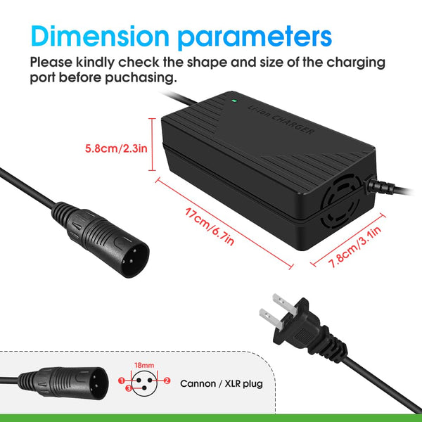 54.6V 3A/5A Fast Charger for All Batteries with a Nominal Voltage of 48V and a Fully Charged Voltage of 54.6V,Including RV,Trailer and Marine Batteries that Meet This Condition
