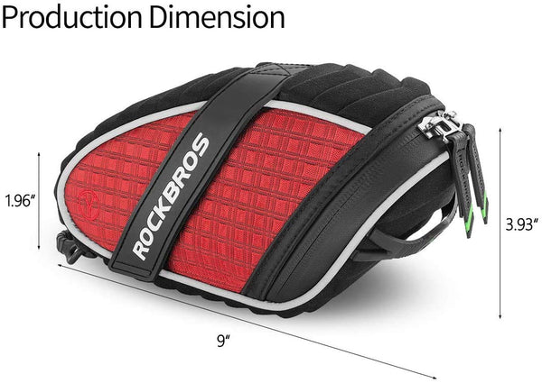 ROCKBROS Bike Seat Bag, Bicycle Saddle Bag Under Seat 3D Shell Cycling Seat Pack for Mountain Road Bikes Black