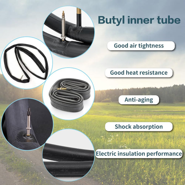 6 Pack 700c Bike Tire Tube 700 x 23c 25c 28c 30c 32c 35c 38c 40c 42c Road Bike Tubes 700C Inner Tube 48mm Presta Valve Butyl Rubber Bicycle Tube and Tire Levers