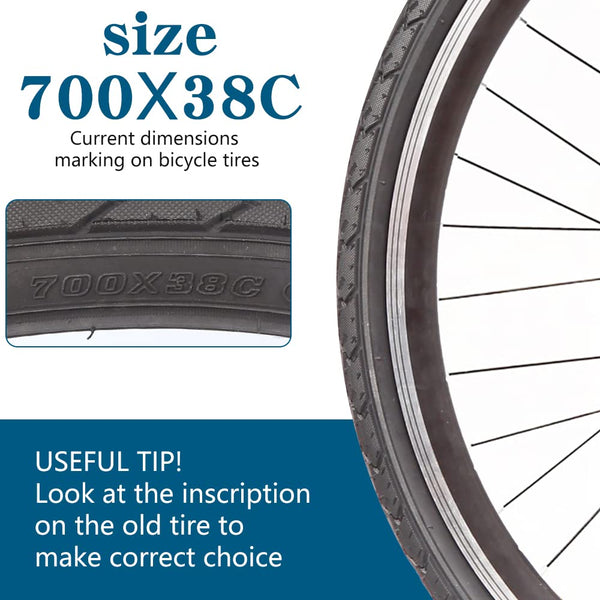 2 Pack 700x23C/25C/28C/35C/38C Bike Tires Plus Bike Inner Tubes Presta Valve 48mm or Schrader Valve 48mm Foldable Replacement Tires for Road Bicycle