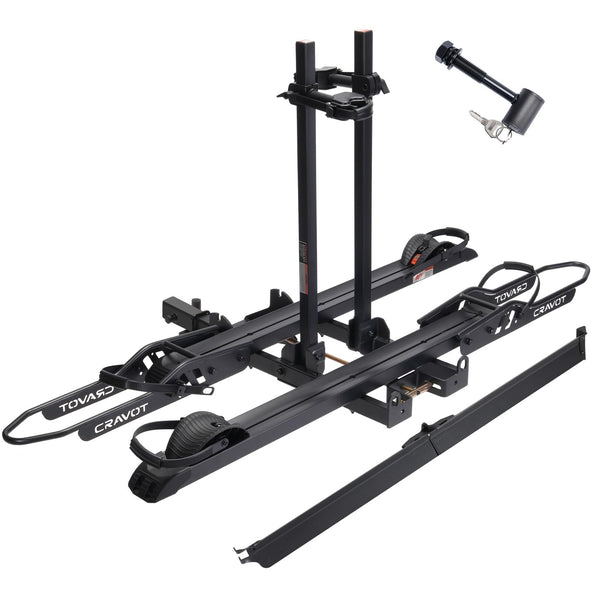 CRAVOT CyberRack S2 Ebike Rack, 300 lbs Capacity Foldable Bike Racks for Tow Hitch Heavy Electric Bike Carrier for 2 E-Bike, Up to 5-inch Fat Tire 2'' Receiver