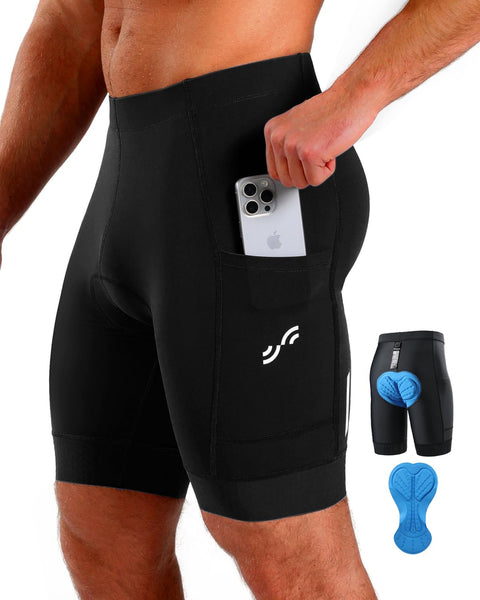Sportneer Padded Bike Shorts for Men - 4D Padding Mens Bicycle Cycling Biking Clothing Shorts, Breathable and Absorbent