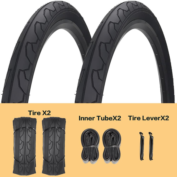 26x1.95 Slick Bike Tires (50-559) or with 26" Bike Tubes 32mm Schrader Valve Suitable for 26 x 1.90 26 x 1.95 26 x 2.0 26 x 2.125 Bicycle Tires and Tubes for City Road Bicycles