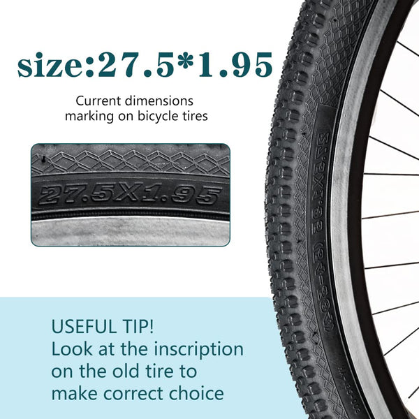 2 Pack Bike Tire 24 26 27.5 X 1.95 27.5 29 X 2.125 Inch Folding Replacement Bike Tire with Tire Levers Foldable Bead Wire Bicycle Tire for Mountain Bike