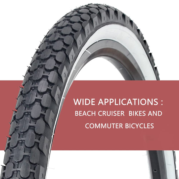26" Bike Tire 26 x 2.125 Inch Folding Replacement Bicycle Tire for Beach Cruiser Bike