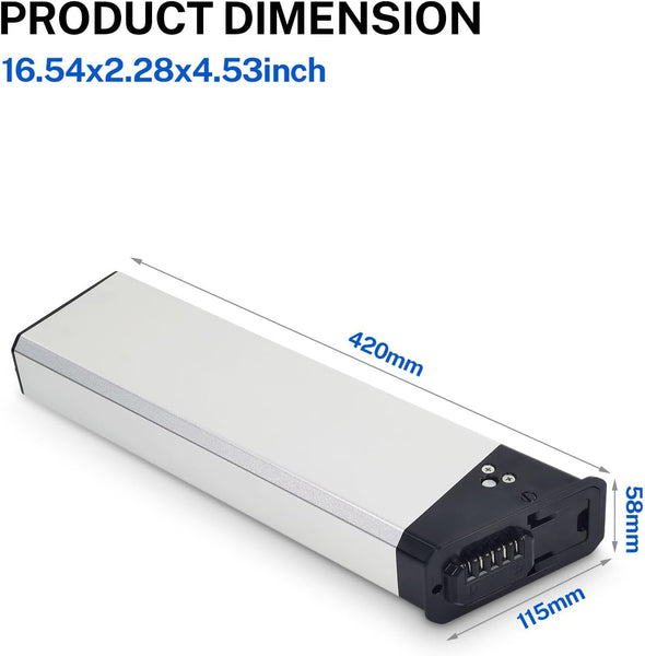 48V 10.4Ah Ebike Battery Replacement for Ouxi x8, Jasion X Hunter/Hunter Pro, TotGuard Pioneer, HITWAY BK10, Koolux BK10s, DEEPWER DP-A1 – 500Wh Lithium-Ion Battery for 500W 750W 1000W Electric Bikes
