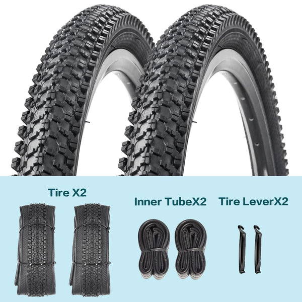 2 Pack Bike Tire 24 26 27.5 X 1.95 27.5 29 X 2.125 Inch Folding Replacement Bike Tire with Tire Levers Foldable Bead Wire Bicycle Tire for Mountain Bike