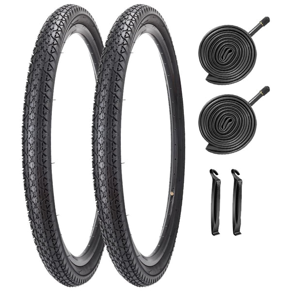 26 Inch Bike Tires 26 X 2.125(57-559) Replacement Tires or Schrader Valve Inner Tubes AV 32mm for Beach Cruiser Bike