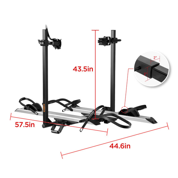 Rockland Foldable 4-Bike Rack, 160 lbs Capacity, Hitch Mount Bike Rack, Fits up to 2.5" Tire Width and 50" Wheelbase, Bike Carrier Rack for 2" Receiver for Cars SUVs Vans RVs