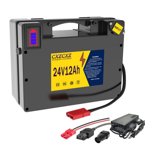 24V Lithium Battery for Electric Wheelchair, Better Than Lead-Acid Batteries,30A BMS for 100W 250W 300W 500W Wheelchairs,Battery with Level disply Screen (with Charger) (24V12AH)