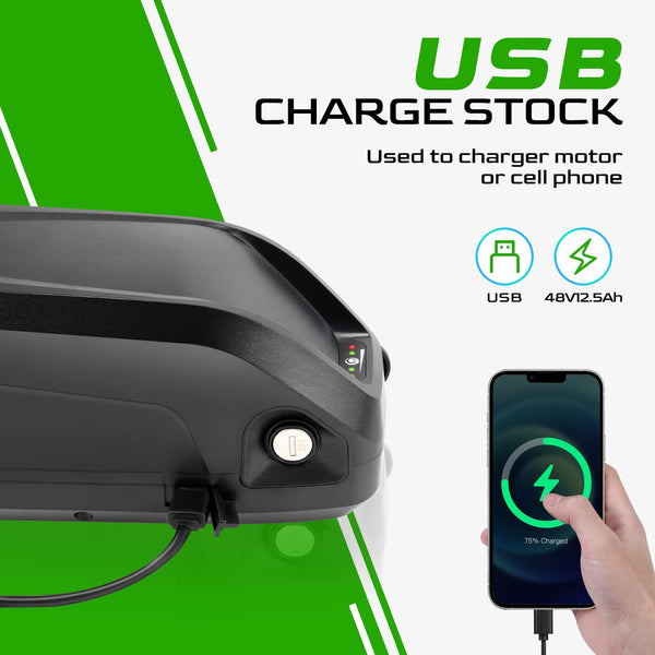 52V Ebike Battery 20Ah Ebike Battery Pack with USB Port, 40A BMS for 200W-1800W Motor,Includes XT60 Connector (52v20ah(200W-1800W))