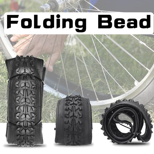 2 Pack 24" / 26"x 2.125" Bike Tire Folding Mountain Bike Replacement Bicycle Tire