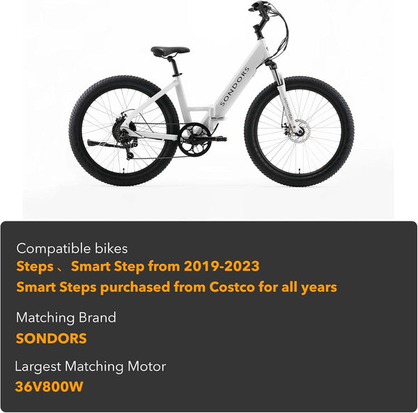 YS YOSE POWER 36V10.5Ah Ebike Battery Compatible for SONDORS Smart Step Electric Bike Battery Replacement Fit for SONDORS Steps and Smart Step from 2019-2023 and Costco Battery