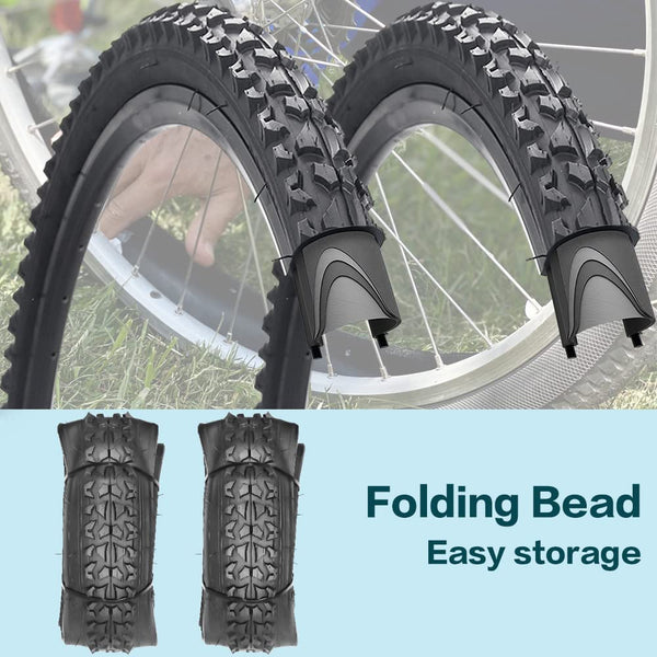2 Pack 24" / 26"x 2.125" Bike Tire Folding Mountain Bike Replacement Bicycle Tire