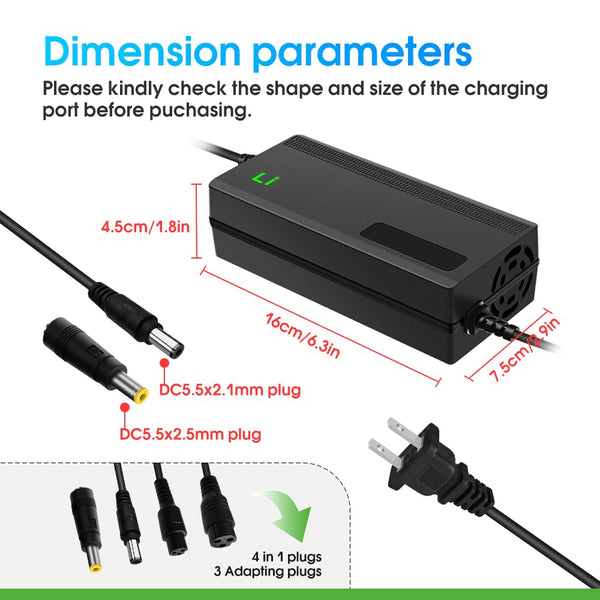 42V 5A Charger for All Batteries with a Nominal Voltage of 36V and a Fully Charged Voltage of 42V,Including RV,Trailer and Marine Batteries that Meet This Condition