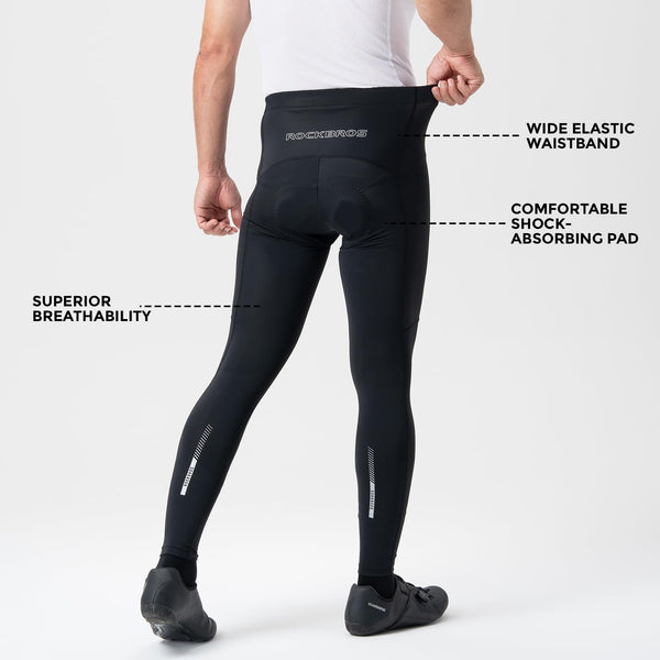 ROCKBROS Men's Cycling Pants Padded Bike Pants Road Biking Tights Breathable Bicycle Pants