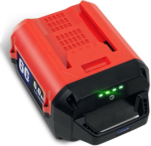 6Ah Lithium-ion Replacement batteria for ‎Toro 60V Battery L108 L135 L216 L324 L405 88620 88625 88640 88660 88675 Compatible with Toro Flex Force Battery 60 Volt