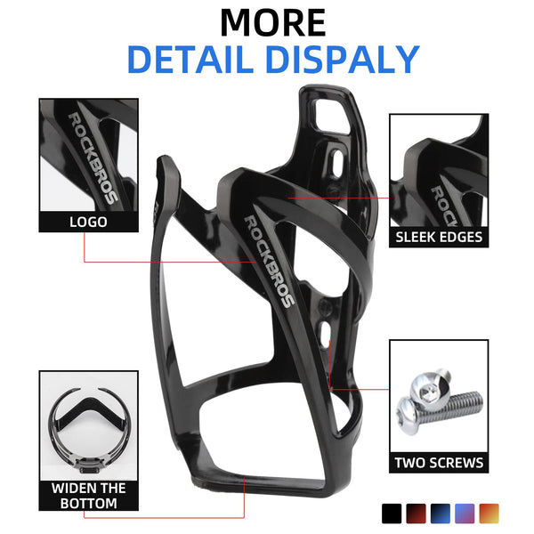 ROCKBROS Bike Water Bottle Holder Ultra-Light Bicycle Bottle Cages with Screws Tool, Universal Bike Cup Holder for Road MTB Mountain Bikes Cycling Accessories（2 Pack） - TRIPPER ELECTRIC BIKES