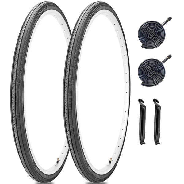 27 X 1 1/4 Bike Tire 27 Inch Road Bike Tires 32-630 Folding Bead Replacement Bicycle Tire Set