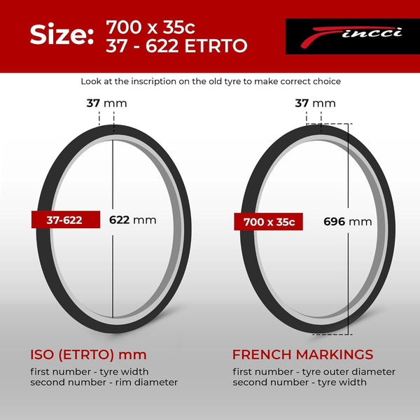 Fincci City 700x35c Bike Tire with 700c Bike Tube Schrader/Presta - 2er Foldable 700c Tires, 37-622 with 1 mm Puncture Resistant - Kevlar Road Bike Tires 28 inch for Touring, Hybrid, Electric Bicycles