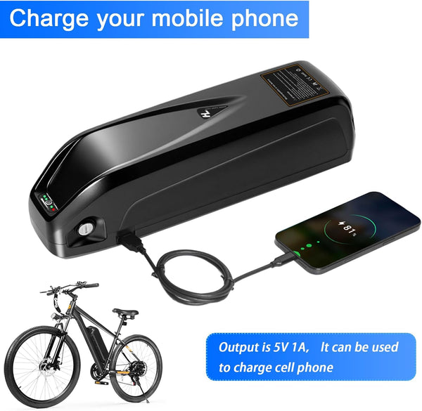 48V 20Ah Ebike Battery, Lithium Battery with 40A BMS for (100-1800W) Motors, Includes Safe Lock,USB Output,Led Indicator Light (100-1800W 48V 20AH)