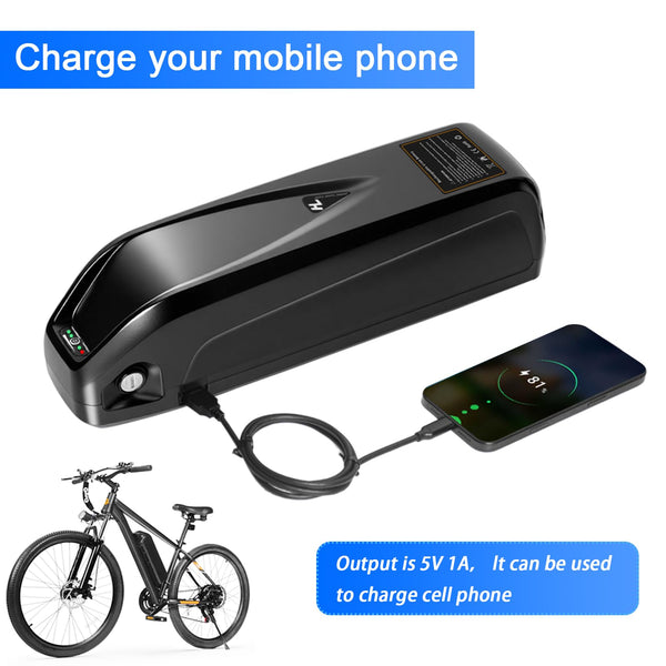 48V 13Ah Ebike Battery, Lithium Battery with 30A BMS for Electric Bicycles,Motorcycles (100-1000W) Motors, Includes Safe Lock,USB Output,Led Indicator Light, XT60 Connector&Base (48V 13AH)
