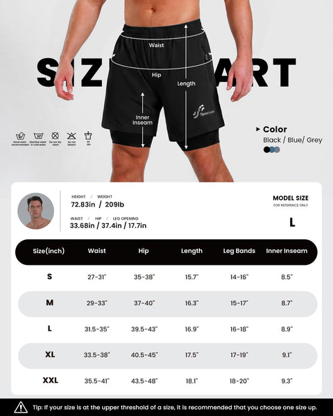 Sportneer Bike Shorts for Men - 3D Padded Lightweight MTB Fit Riding Biking Bicycle Biker Shorts with Zipper Pockets