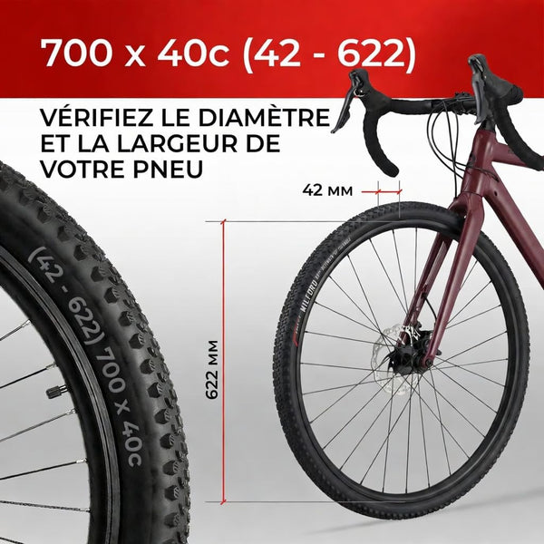 Fincci Pair 700x40c Bike Tire - 700c Gravel Tires with Kevlar & Nylon 1mm Puncture Proof - Durable 60 TPI Foldable Bicycle Tires 42-622 for Hybrid, Electric, Touring, MTB Bikes