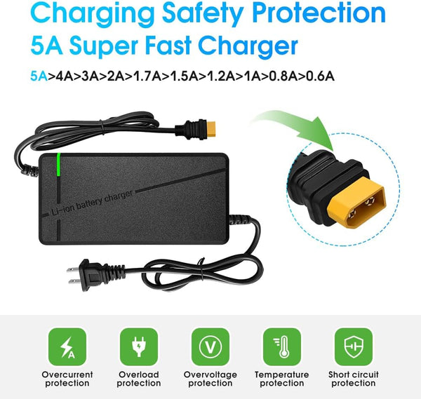 84V5A Fast Charger for 72V Lithium Battery (XT60 Male-Plug)