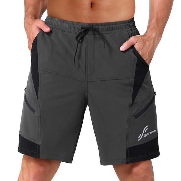 Sportneer Bike Shorts for Men: 3D Padded Lightweight Riding Biking Cycling Mountain Bike Shorts for Men with Zipper Pockets